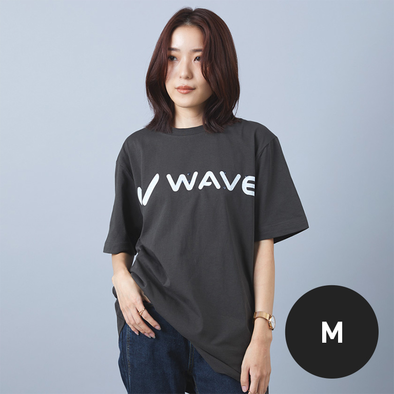 WAVEロゴ 点字モチーフ チャリティ Tシャツ GRAY Mサイズ BACK